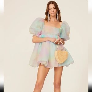 Selkie Rainbow Puff Dress, Size Small